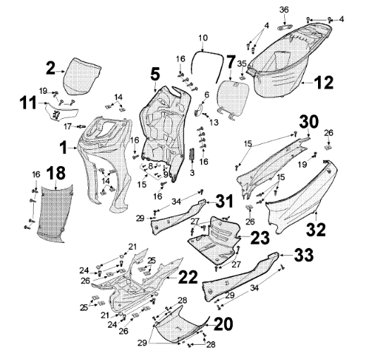 Beplating Peugeot Tweet 125 E3 2010-2013 JET BLACK (M7)
