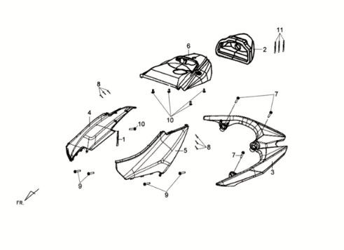 Beplating Sym Crox 50 E3 ZWART/GRIJS (BK-5560S/GY-7450U)