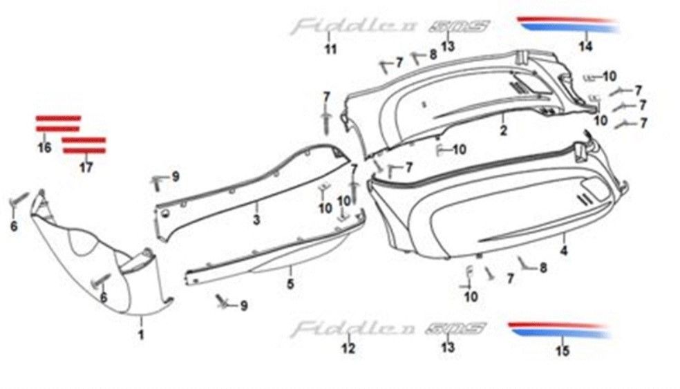 Beplating Sym Fiddle II Euro4 Gold (BR-435S)