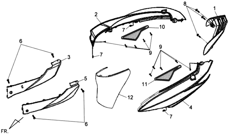 Placage Sym Symphony SR (GY010U) gris mat