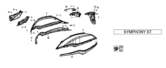 Placage Sym Symphony ST E3 gris (GY-010U)