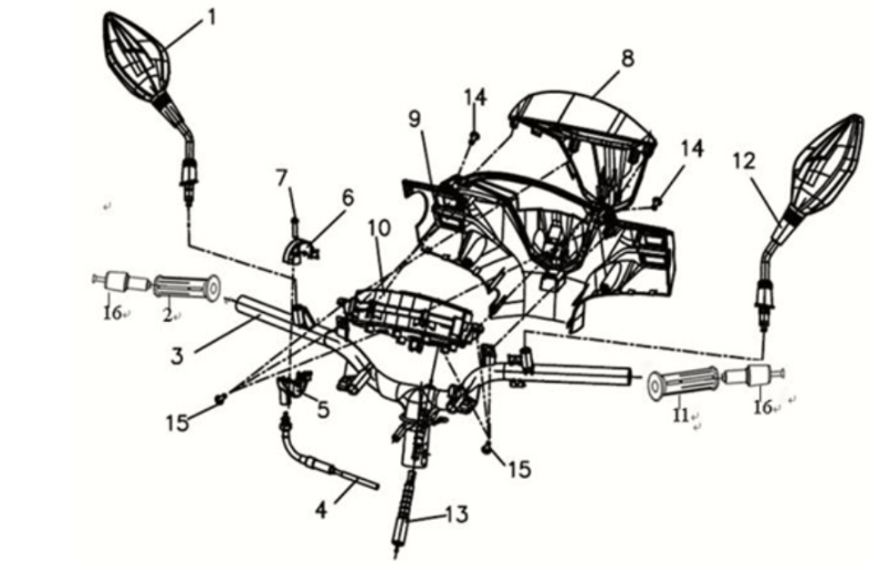 Phare KPL. Sym Symphony ST 125I E4 bleu/noir/argent (BU-280S/BK-001C/S-882U)