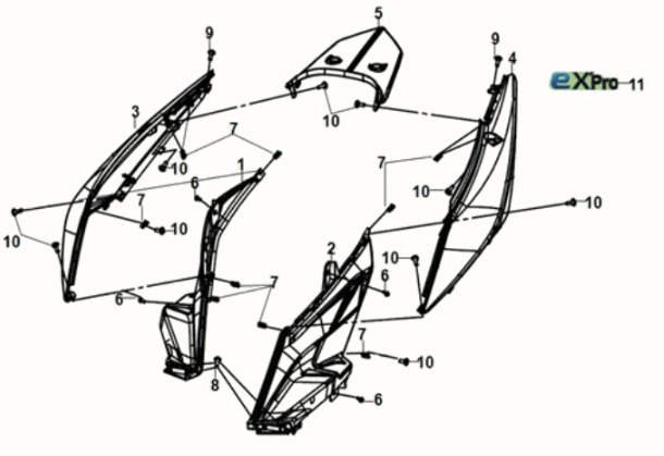 Housse de carrosserie Sym E-XPRO 45KM/H 2020-2021 Blanc (WH-8018P)