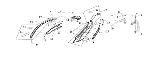 Body cover Sym Joymax Z 125 E4 BLUE (BU-301UL)