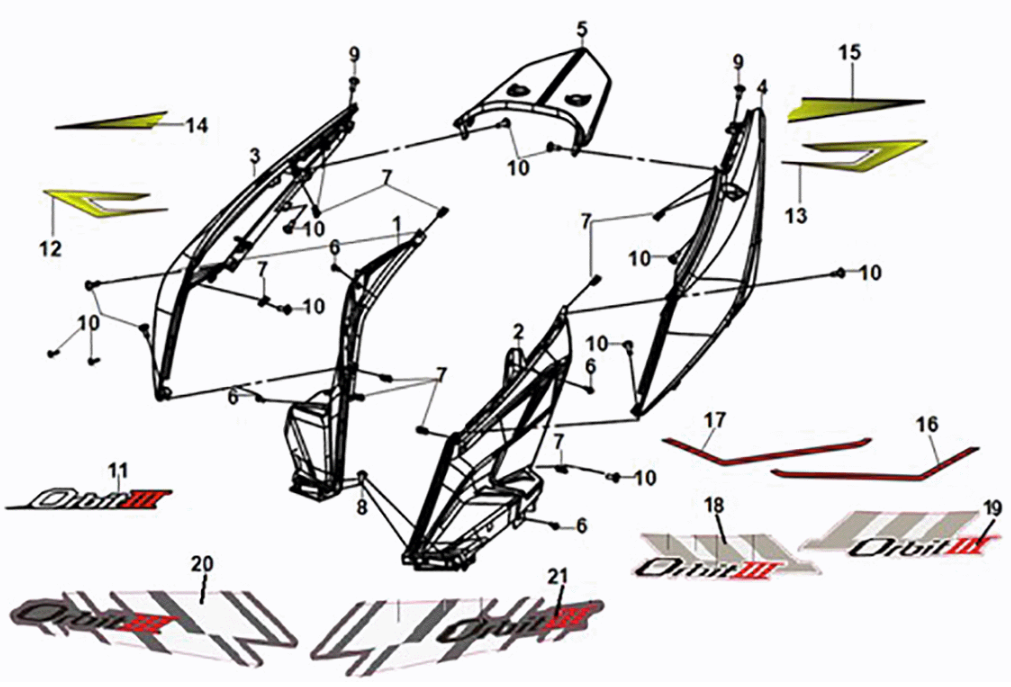 Housse de carrosserie Sym Orbit III 50 E5 Blue (BU-289S)