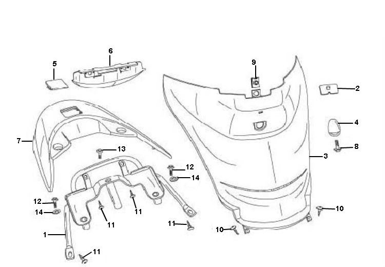 Couvercle du corps Znen ZN50QT-11 4 temps