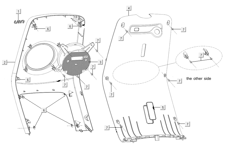Tablier avant Niu M+ sport rouge