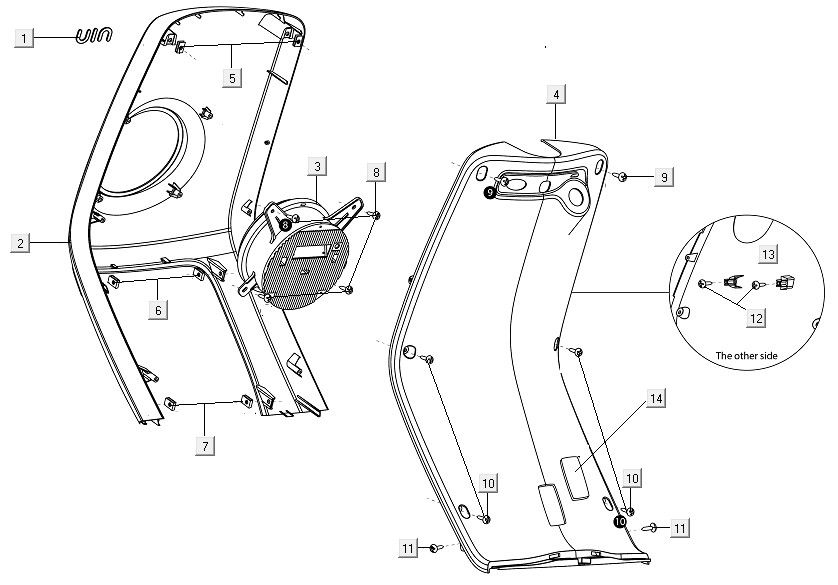 Capot avant - tablier Niu M1 jaune