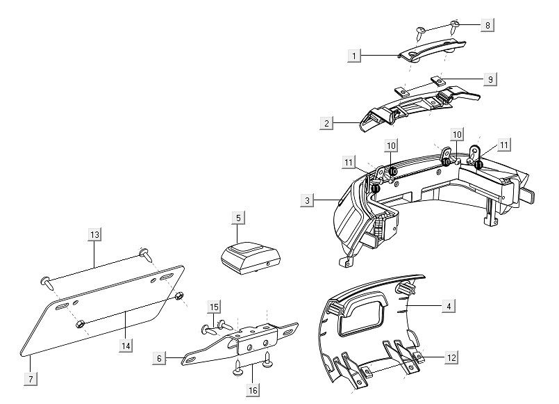 Feu arrière Niu M1 noir mat