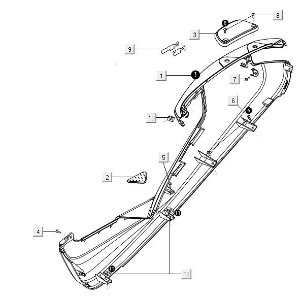 Bulle latérale droite Niu M1 jaune