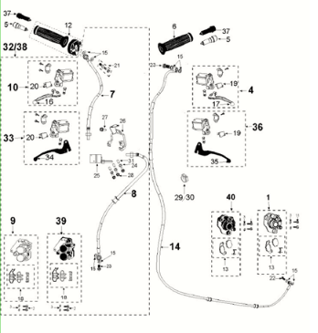 Braking system Peugeot Django 125 EFI E5 2021-2022