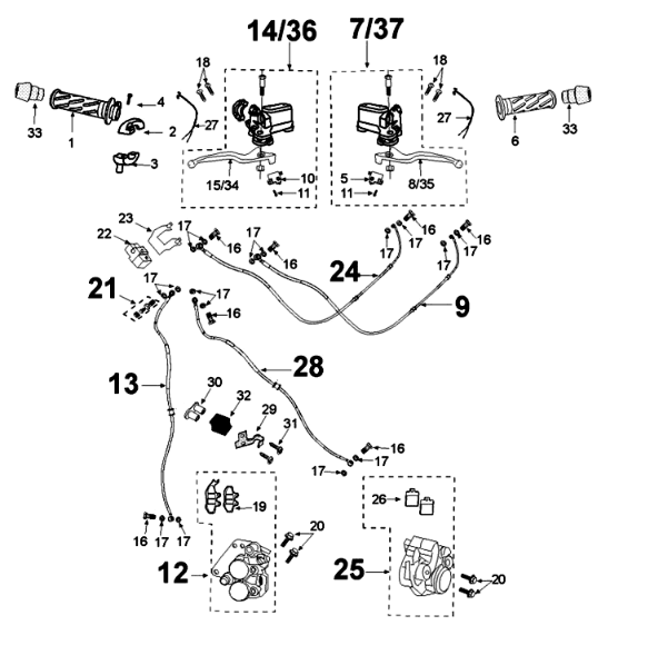 Braking system Peugeot Tweet 125 EFI YO N SBC E4 2018-2020
