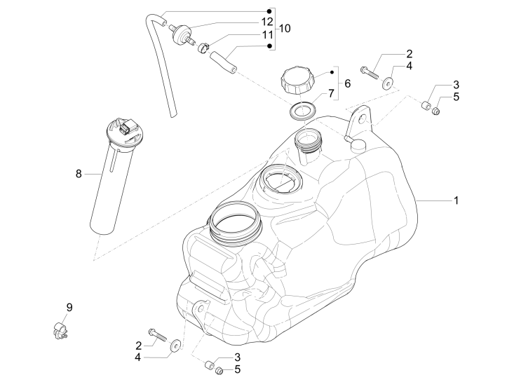 Réservoir de carburant Piaggio MP3 500 LT Business 2014-2016