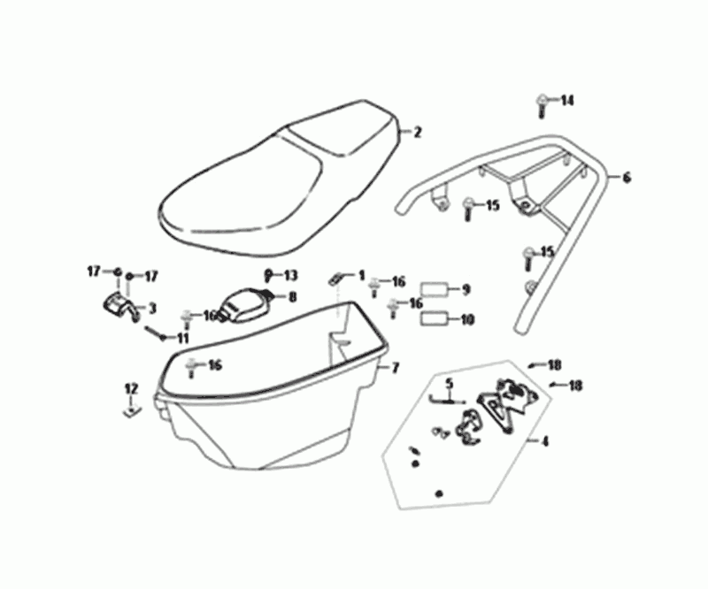BUDDTSEAT - CASEBACK - SYM Orbit II Euro 4, taille grise