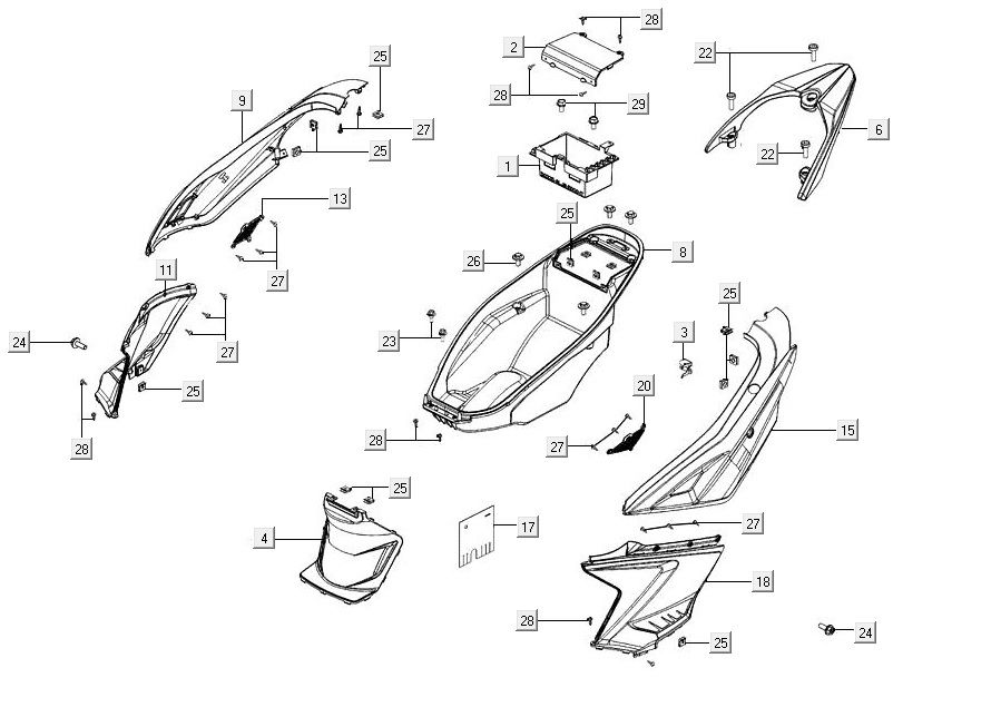 Selle box AGILITY 16+ 4T 125 Argent Métallique Mat