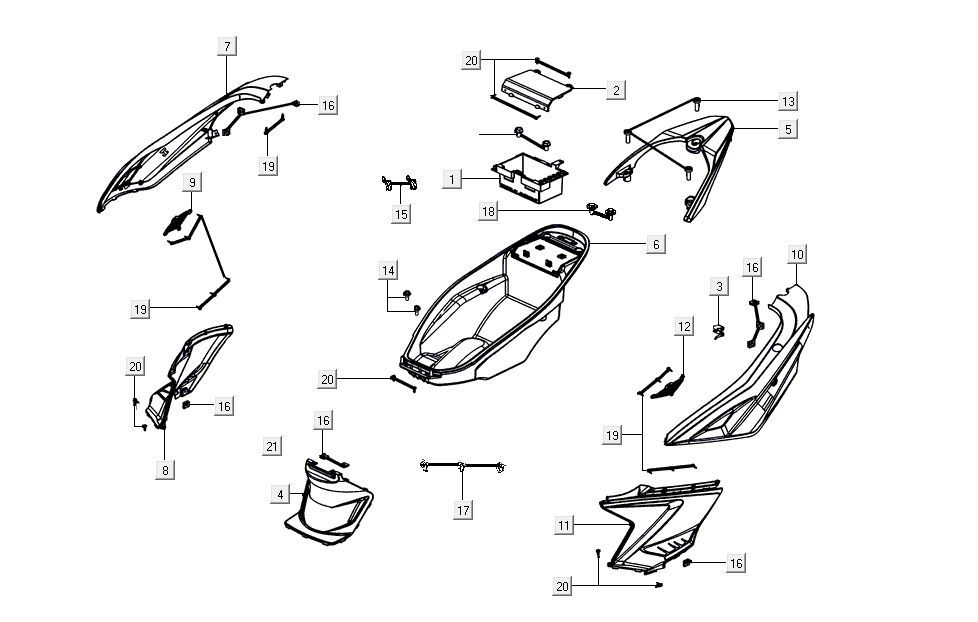 Sellebak Kymco Agility 16'+ injection 4 temps euro4 noir