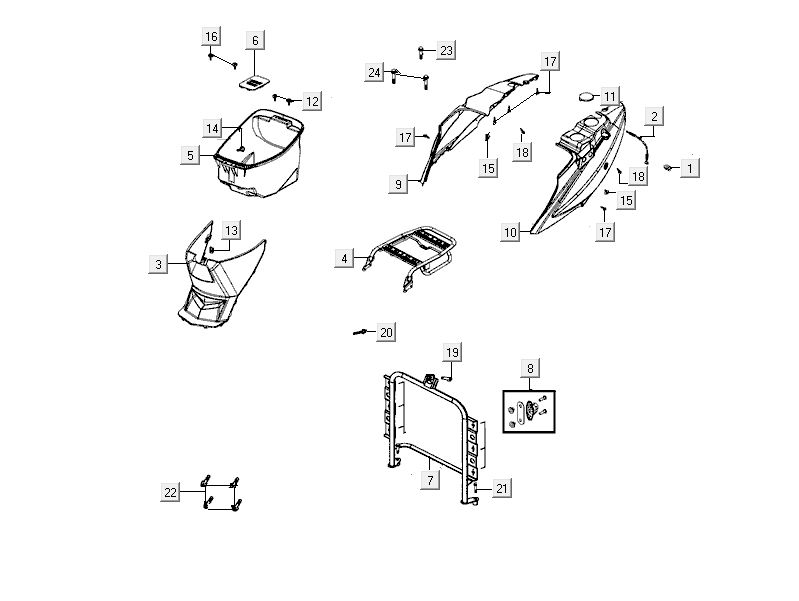 Sellebak Kymco Delivery 4 temps noir