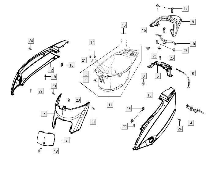 Flux sportif Sellebak Kymco Vitality 2t AC