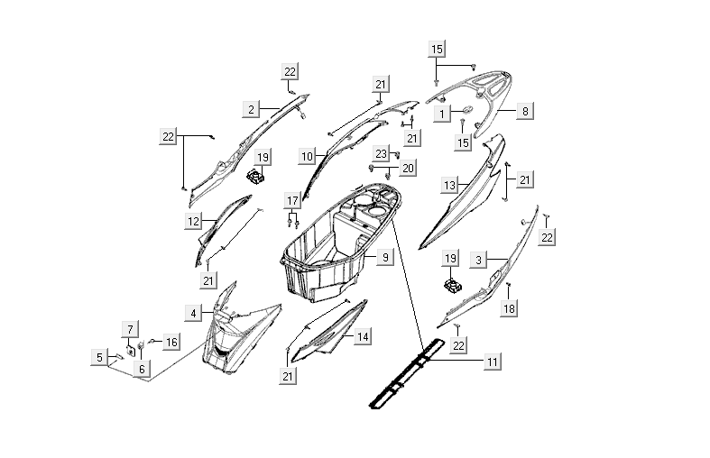Sellebak Kymco VP50i injection euro 4 tecno argent