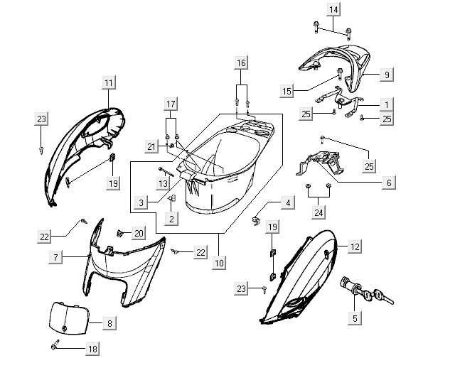 Sellebak Kymco Yup 2t ac rouge