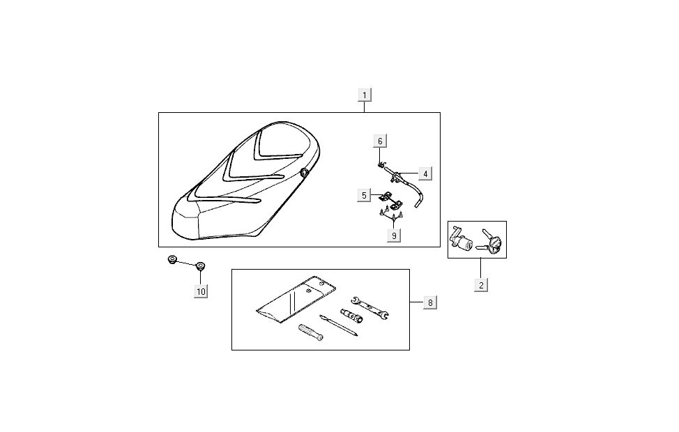 Selle Selle Kymco Super9 AC 2 temps mm Argent - Noir