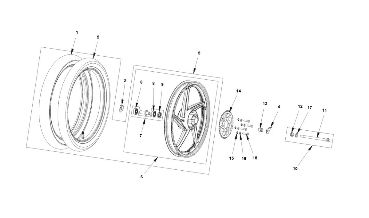 Roue arrière Bye-Bike-Bye-Bike Achterwiel