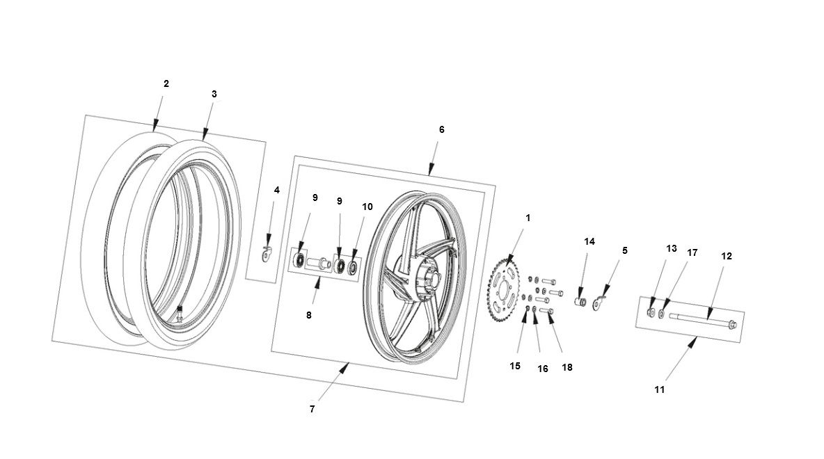 Roue arrière Bye-Bike-Bye Bike Achterwiel
