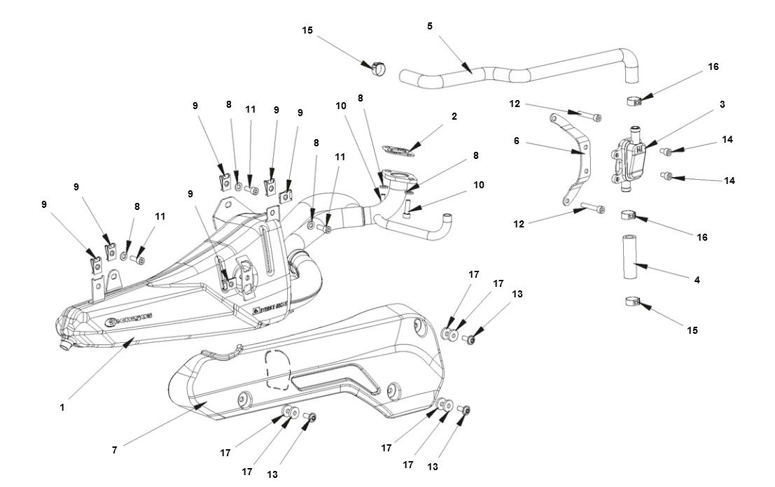 Échappement Bye-Bike-Bye Bike Uitlaat