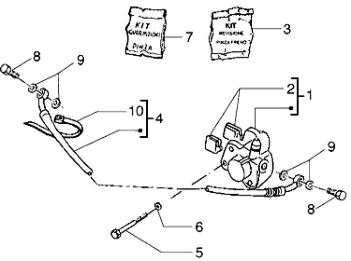 Étrier de frein Piaggio Liberty 2 temps jusqu'en 2005