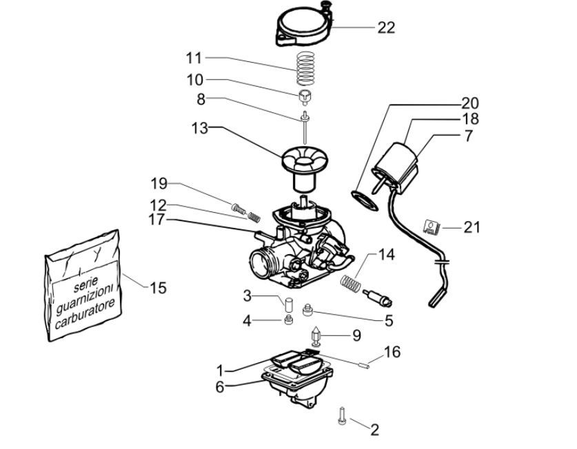 Pièces de carburateur Piaggio Zip 2000 4 temps AC