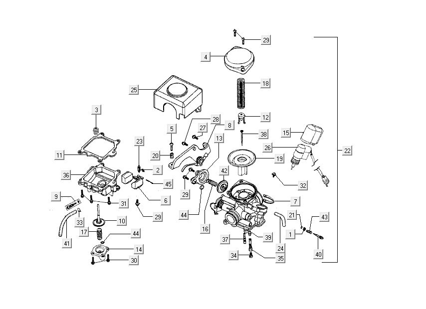 Carburateur - Starter Kymco Sento 50 4T AC brun printanier