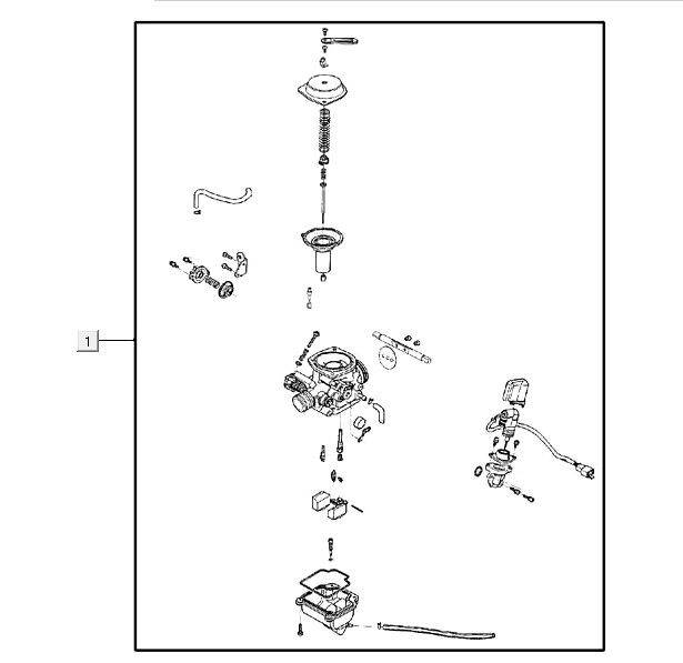 carburateur AGILITY 16+ 4T 125 Mat Métallique Bleu clair