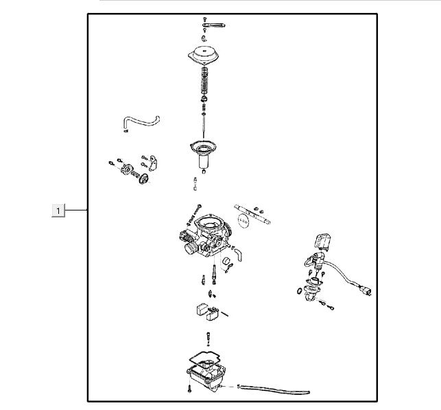 carburateur AGILITY 16+ 4T 125 Argent Métallique Mat