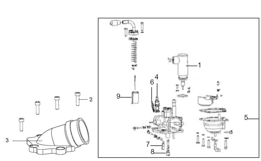 Carburateur Generic Xor noir 2009 2 temps