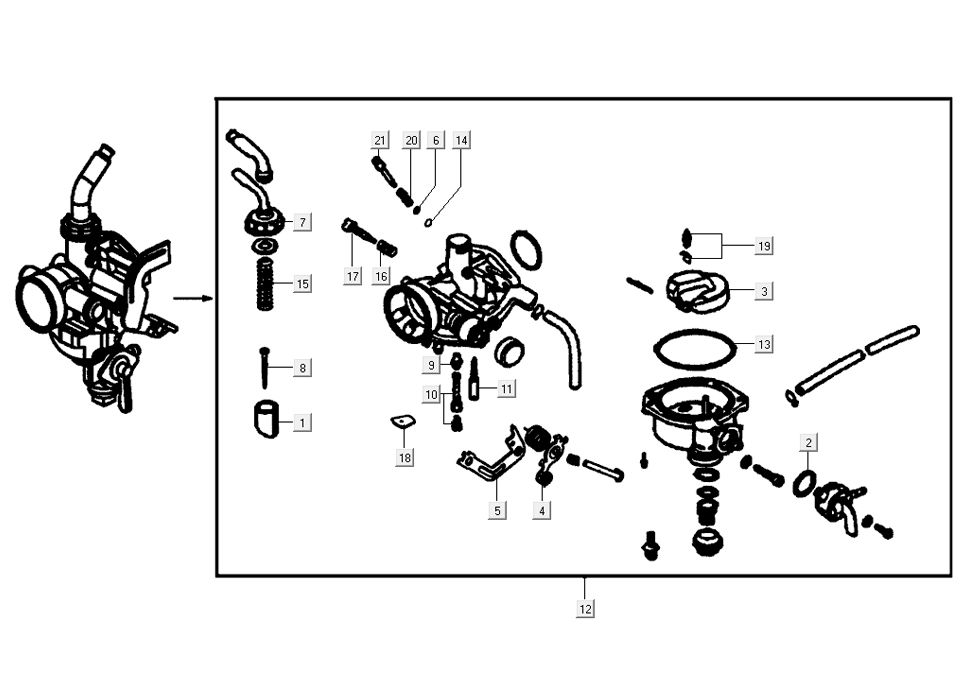 Carburateur Kymco K-Pipe 4 temps Blanc