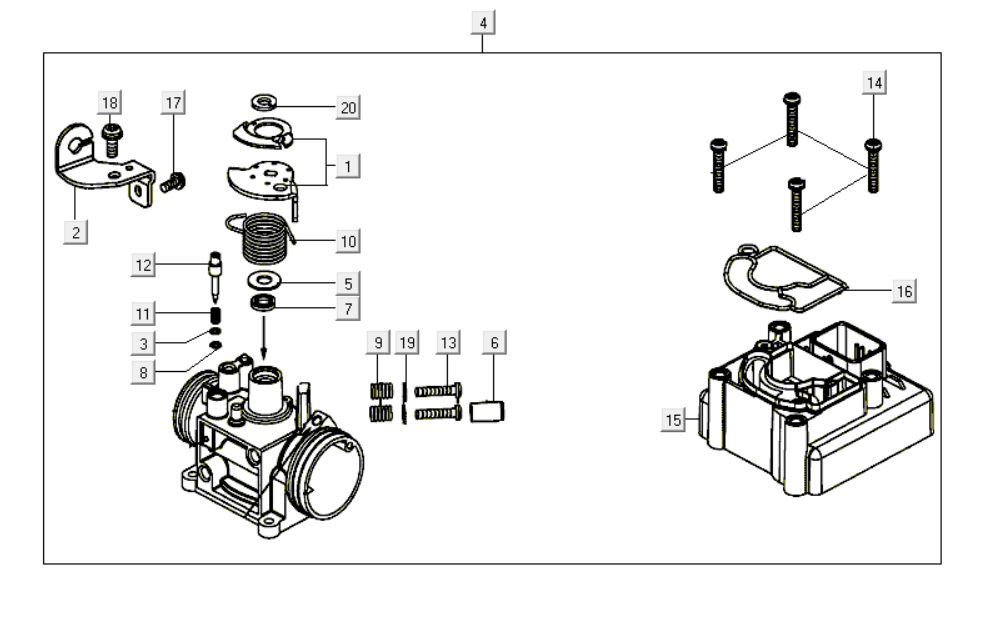 Carburateur Kymco Like 200i Noir