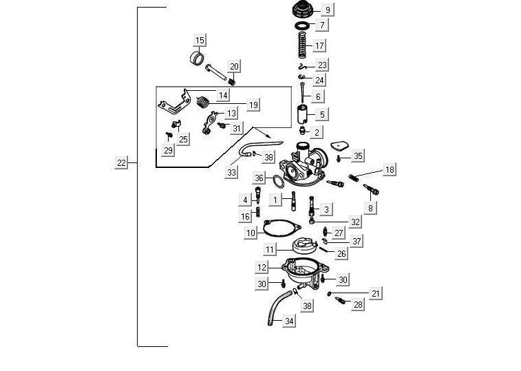 Carburateur Kymco Maxxer 90 Noir