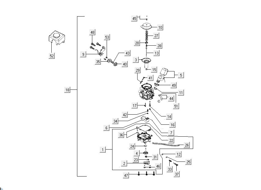 Carburateur Kymco New Dink 4 temps noir métallisé