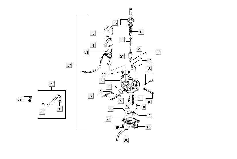 Carburateur Kymco Super9 2t lc o.m noir-jaune mat