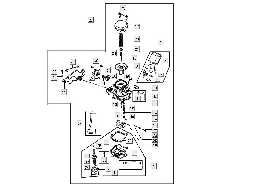 Carburateur Kymco Super 8 Street 4 temps bleu