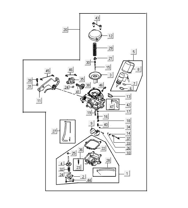 Carburateur Kymco VP50 4T AC noir