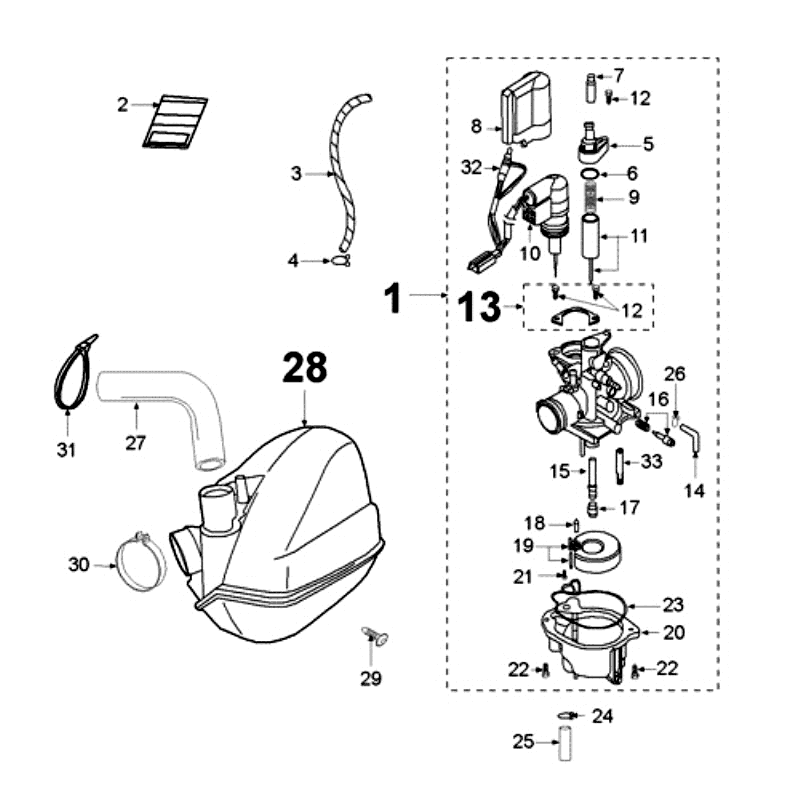 Carburateur Peugeot Jet Force LC Injection Bleu
