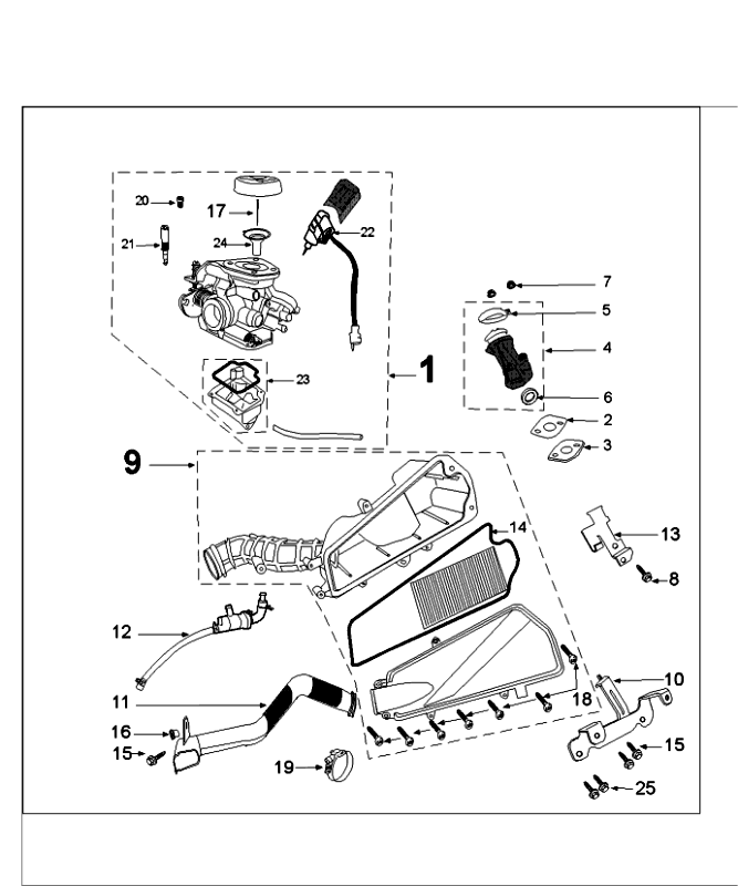 Carburateur Peugeot Speedfight 4 50 4T AC blanc or