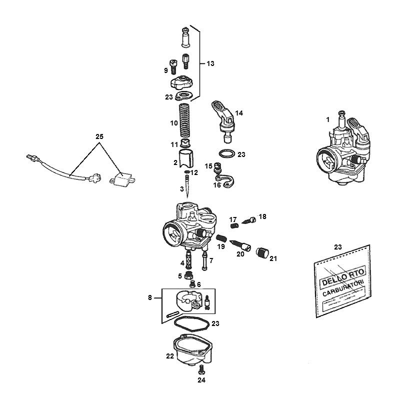 Carburateur Derbi Senda SM DRD oud model