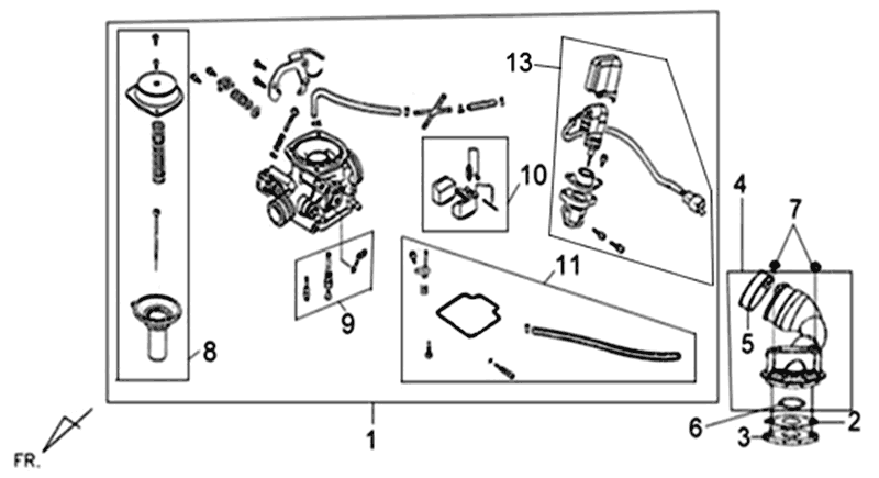 Carburateur Sym Tonik (WH8018P) blanc