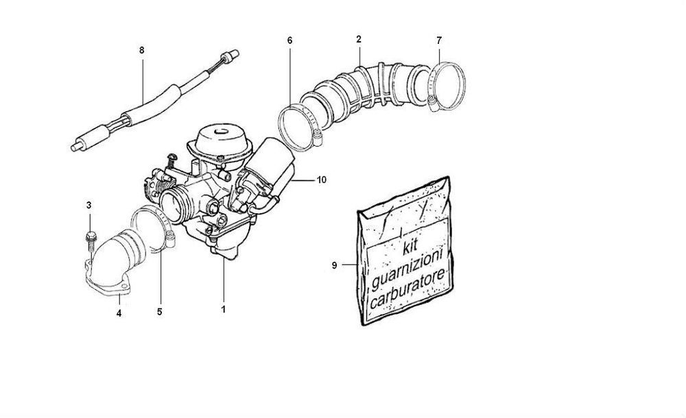 Carburateur Vespa Lx 25 km 4 temps 2 soupapes