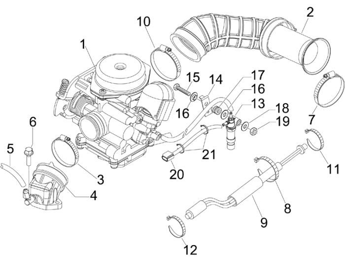 Carburateur Vespa S 45km 4 temps 4 soupapes