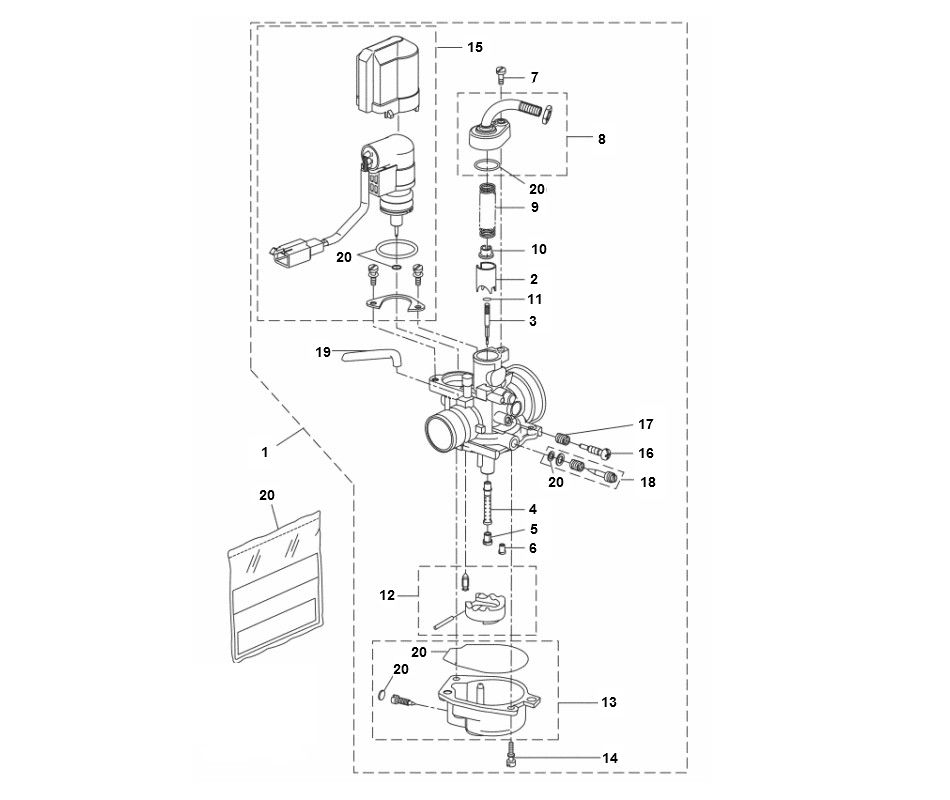 Carburateur Yamaha Aerox 2 temps 2013