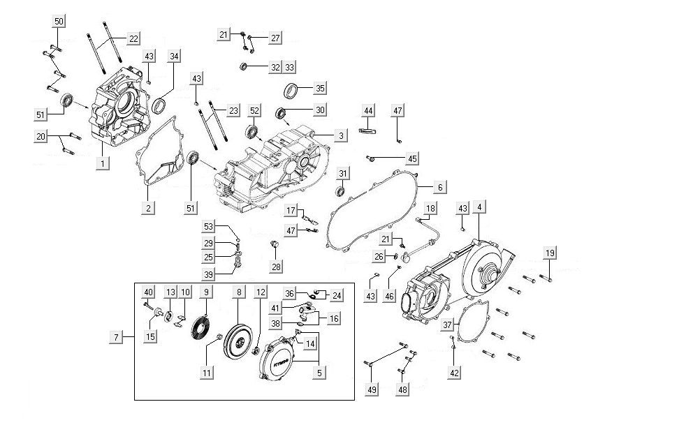 Carter moteur Kymco MXU 300