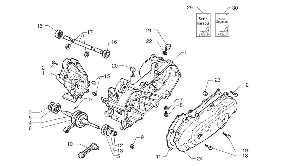 Carter moteur Beta Ark-K LC RS rouge 2006 2 temps